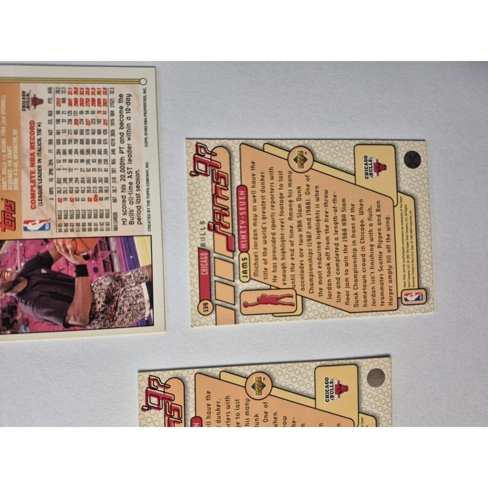 Michael Jordan Card Lot of 3 Upper Deck Topps Chicago Bulls NBA HOF 1992 1996